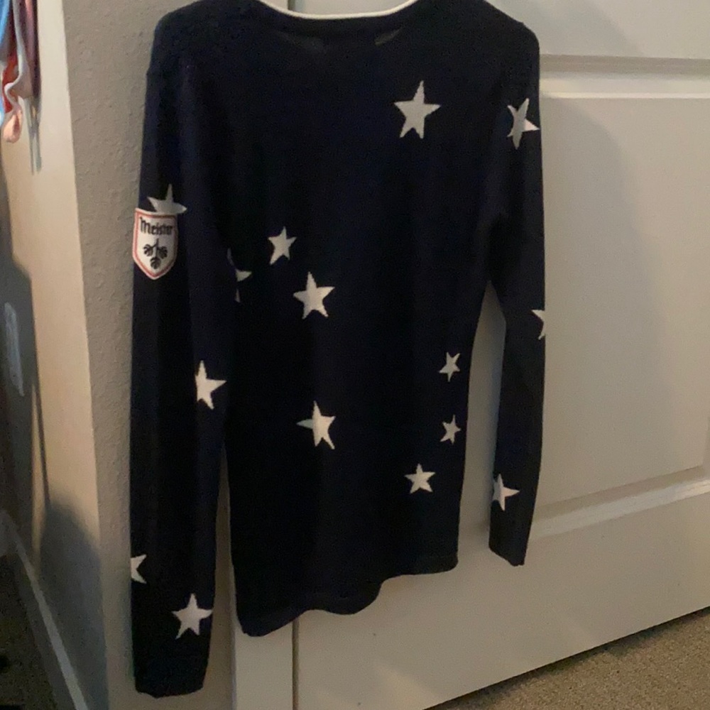 COPY - Meister Navy Blue sweater with white stars. Brand new condition
